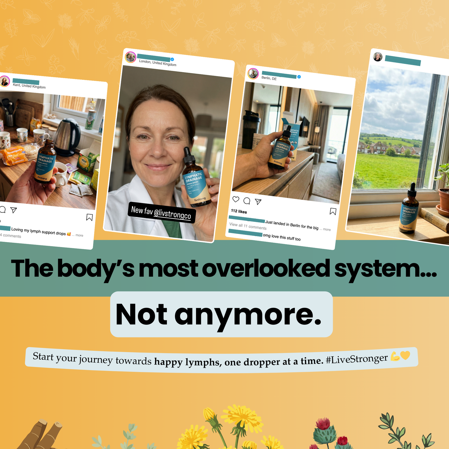 Lymphatic Drainage Herbal Drops - 90ml Liquid Extract for Lymphatic Support