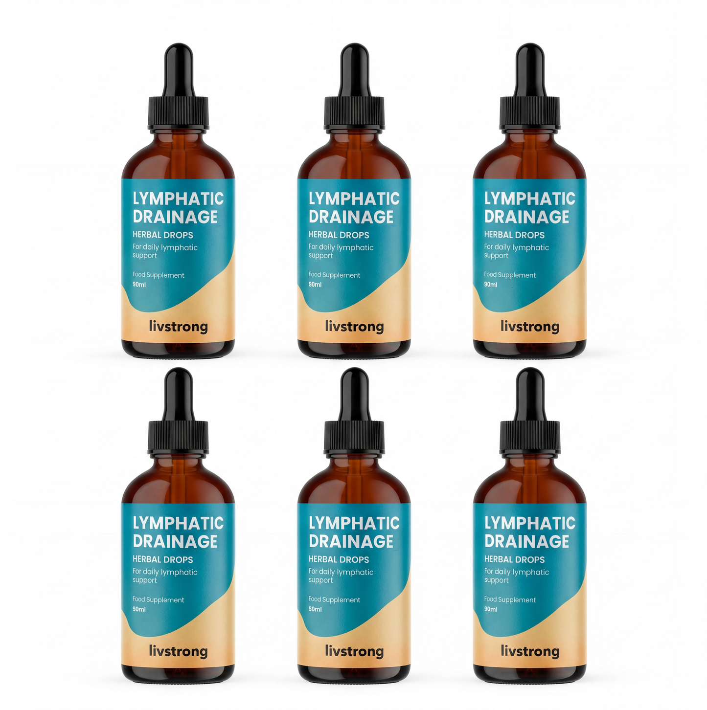 Lymphatic Drainage Herbal Drops - 6 Month Supply (6 Bottles)
